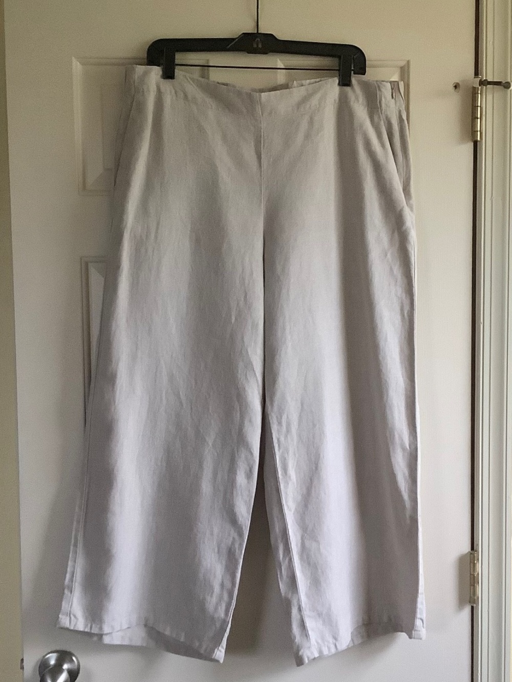 J Jill Love Linen Ankle Pants 100% Linen Sand SZ L